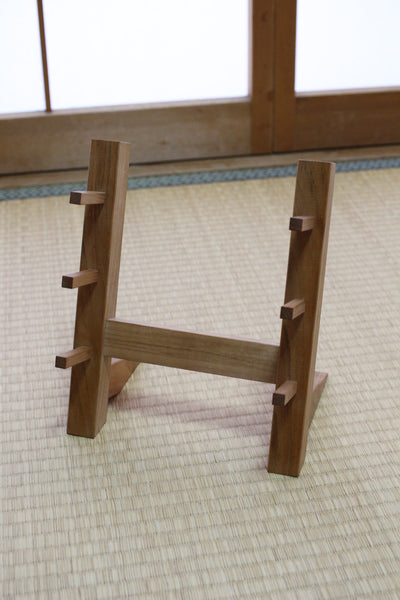 ibuki Japanese Yama Sakura wooden knife stand display shelf holder tower rack kit for 3 knives