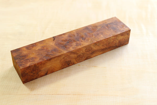 Japanese Cinnamonum camphora gnarl wood knife handle blank C 140 x 32 x 22 mm