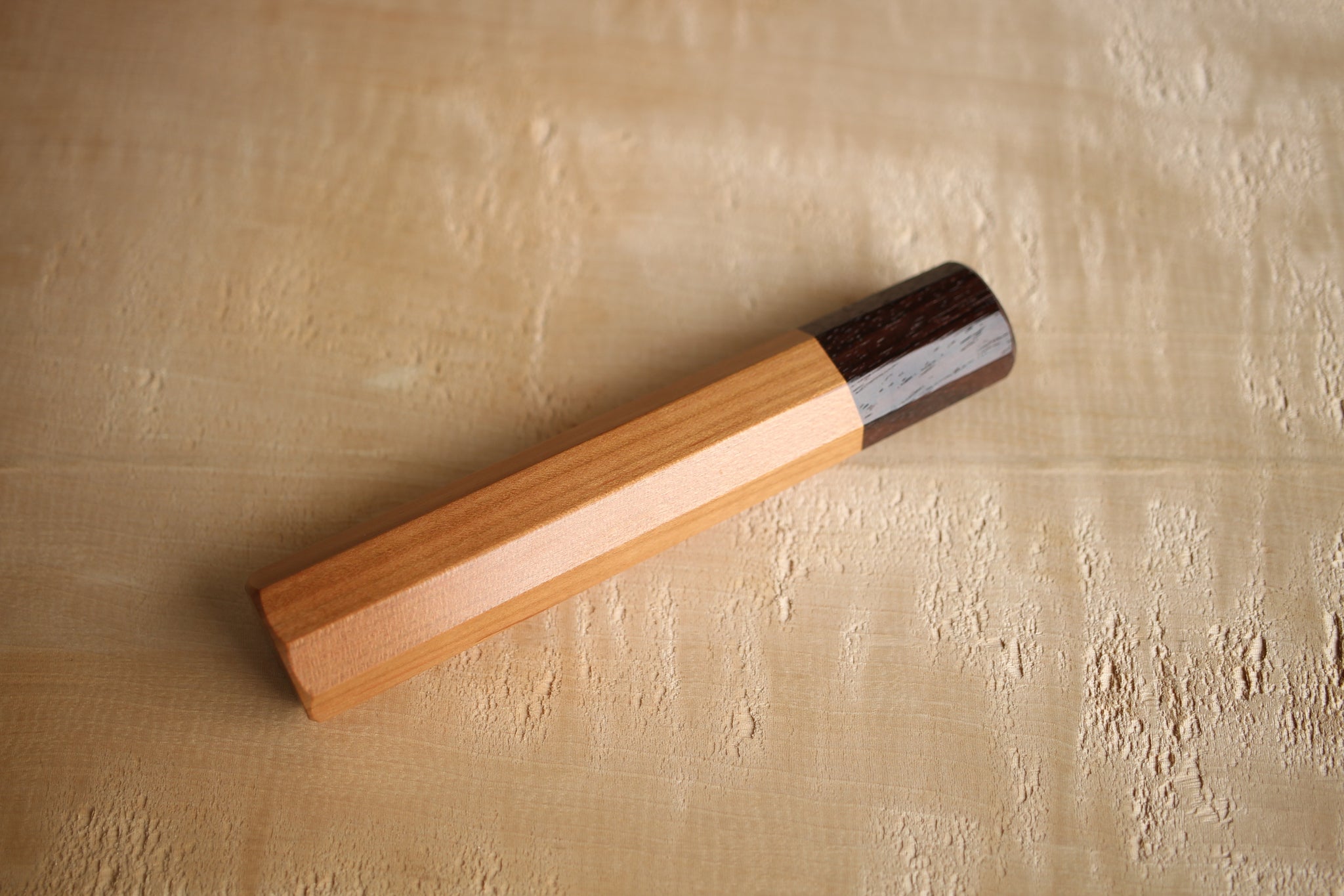 Japanese Yama sakura cherry octagon wooden Wa handle blank shitan bolster 140mm
