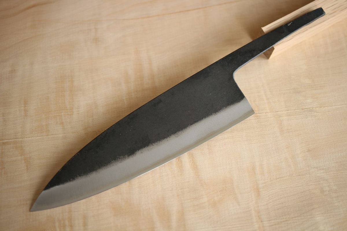 Blue-2 blackened finish small kitchen knife walnut handle – 徳蔵刃物 TOKUZO  KNIVES