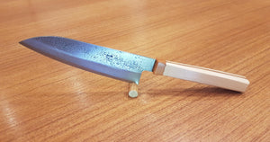 Custom Aogami køkkenknive med klassisk og unik form håndtag af kundebillede fra Andrew.  M Det Forenede Kongerige