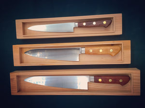 Couteaux de chef AUS-8 personnalisés, un modèle fin de poignée de fabrication Photo client de Luxton.P Nouvelle-Zélande