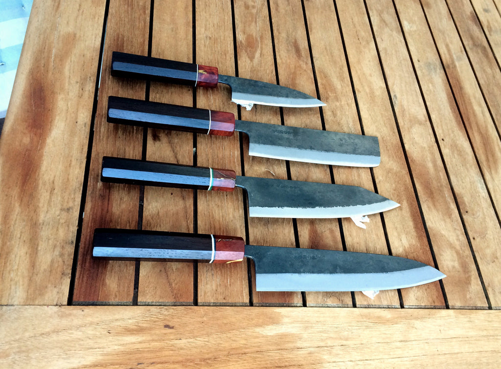 Custom Blue 2 steel Kitchen chef knife set Customer Picture de Oliver.  Norte de Australia