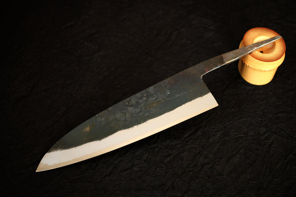Neu eingetroffen: Daisuke Nishida Funayuki Gyuto Messer, 210 mm, handgeschmiedet, weiß, 1 blanke Stahlklinge