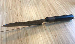 Cuchillo personalizado ATS-34 exquisita mano de obra Mango de la imagen del cliente de Mads.  F Dinamarca.