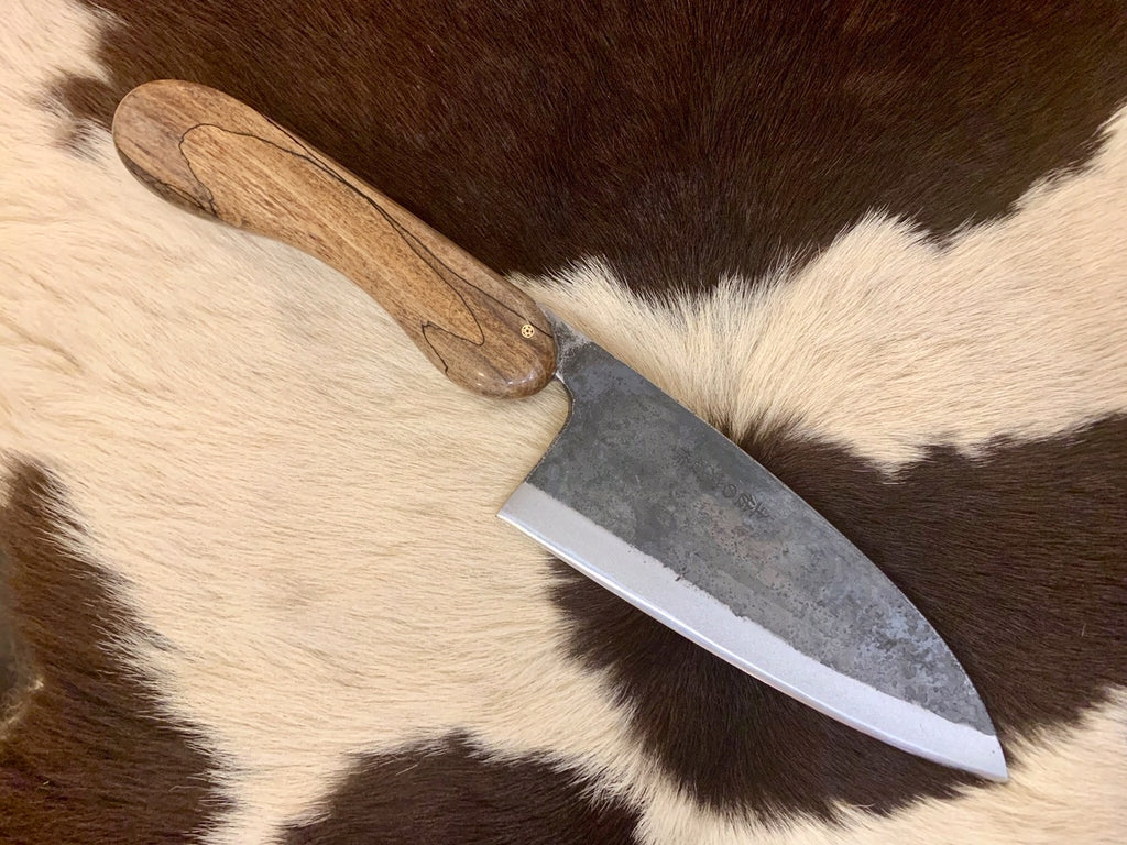 Kundenspezifisches Deba-Messer mit einzigartigem Grifflayout. Kundenbild von J.I. USA