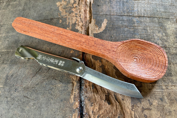 ibuki craft wood carving dinner spoon making kit with Japanese folding knife for beginners