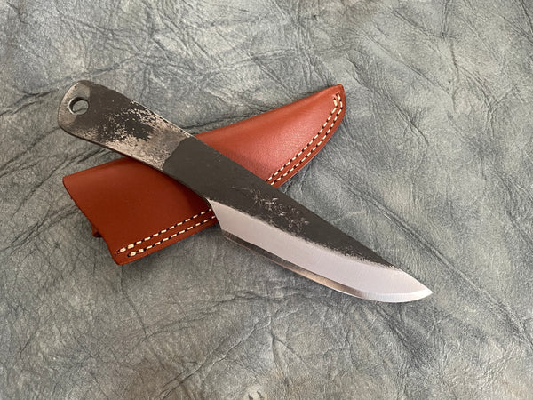 Itsuo Doi hand forged Blue 2 steel Full tang custom knife 80mm