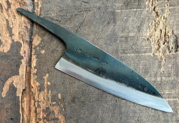 outlet ibuki tanzo blank blade forged blue #1 steel Kurouchi Santoku knife 120mm