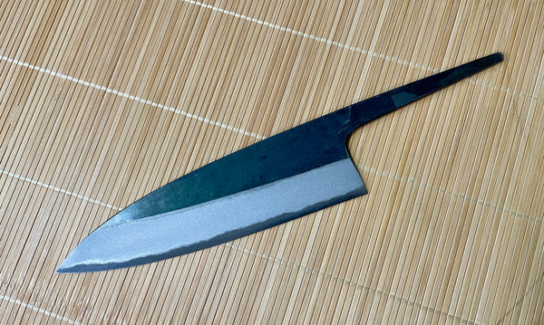 outlet Kosuke Muneishi Hand forged blank blade Blue #2 steel Kurouchi Santoku knife 165mm