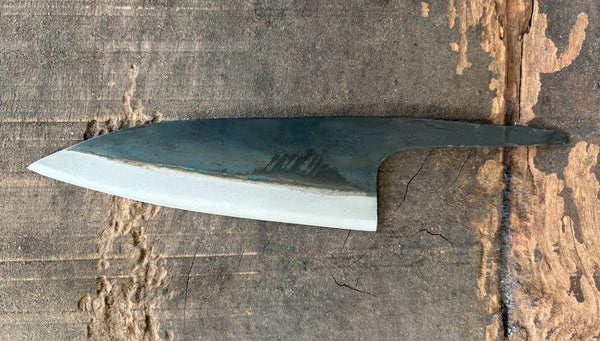 outlet ibuki tanzo blank blade forged blue #1 steel Kurouchi Santoku knife 120mm
