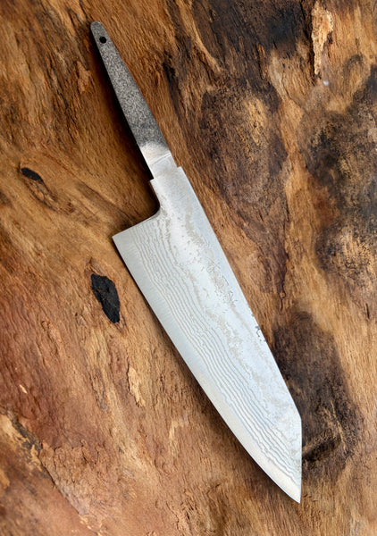 outlet Nickel Damascus Hand forged Ginsan Okeya Kiritsuke Santoku knife blank blade 165mm