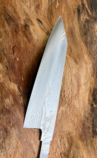 outlet Nickel Damascus Hand forged Ginsan Okeya Kiritsuke Santoku knife blank blade 165mm