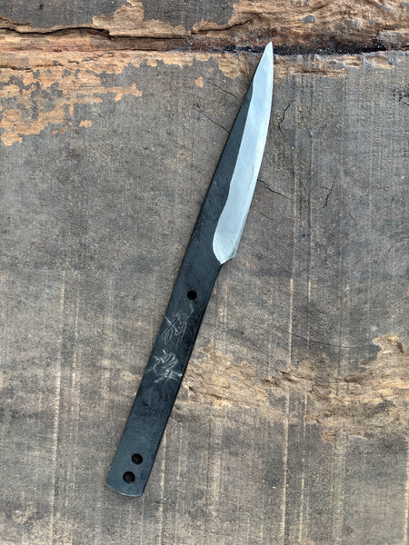 outlet Shokei blank blade Custom knife Making Kurouchi white 2 steel Full tang knife 88mm