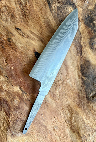 outlet Nickel Damascus Hand forged Ginsan Okeya Kiritsuke Santoku knife blank blade 165mm
