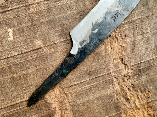 Shoryu Handgeschmiedete Blankoklinge Kurouchi aus weißem #2-Stahl Dünnes Tanto-Gartenmesser 115 mm