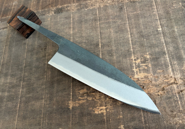 Kosuke Muneishi Hand forged blank blade Blue #2 steel Kurouchi Santoku knife 165mm