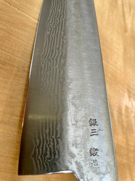 Nickel Damascus Hand forged Ginsan Okeya Kiritsuke Santoku knife blank blade 165mm outlet