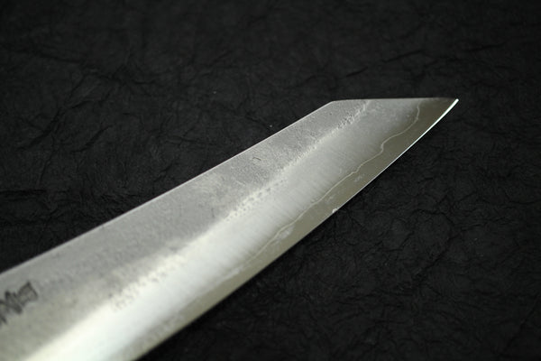 Kurotori Ginsan forjado a mano Nashiji Kiritsuke Cuchillo de hoja fija en blanco 120 mm