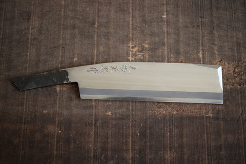 Japansk Koshi Nata Hatchet Branch Skærekniv blankt blad Masatada smedet blå #2 stål 180mm