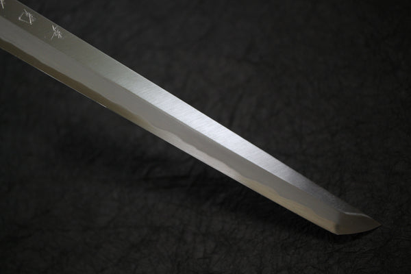 ibuki Sasaoka blank blade hand forged blue #2 steel Sakimaru Takobiki sashimi single edged knife 270mm