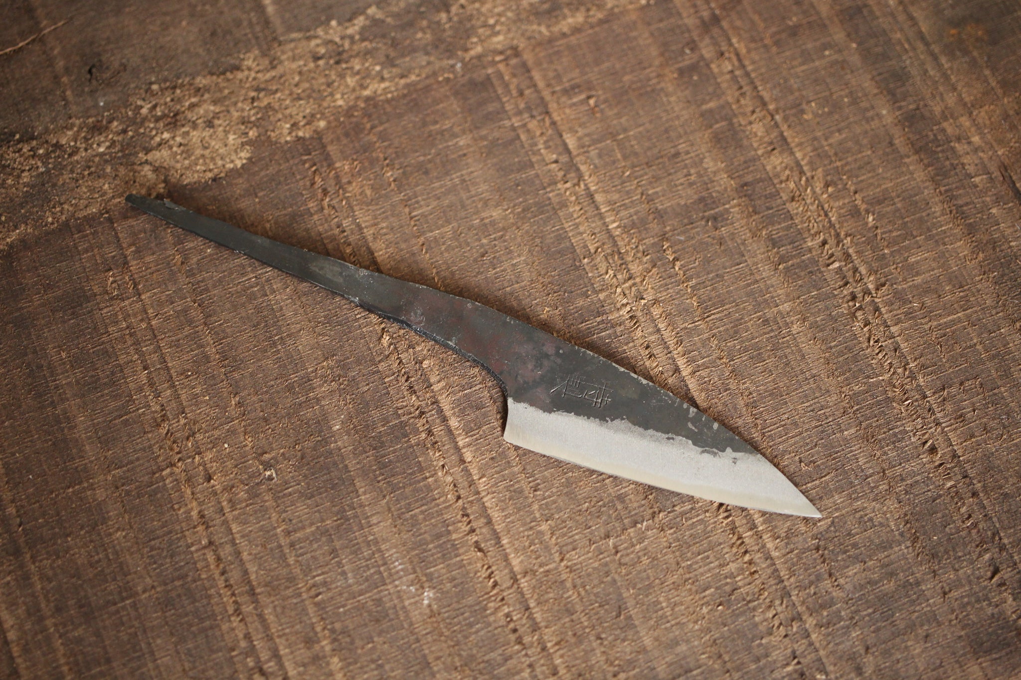 Small Blaid ibuki tanzo small finger knife blank blade forged white #2 steel 60mm ...