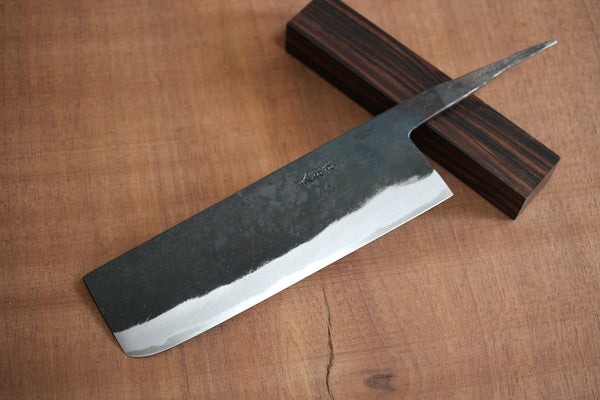 ibuki wa handle custom knife making kit for beginners Daisuke Nishida white #1 steel Nakiri 170mm