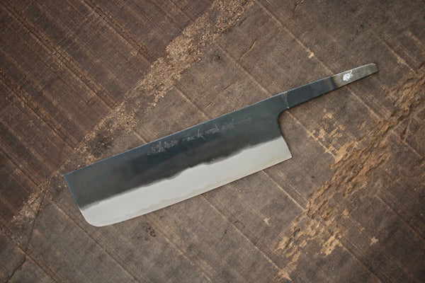 Nao Yamamoto Handgeschmiedetes Kurouchi Nakiri-Messer mit leerer Klinge aus weißem #2-Stahl, 165 mm