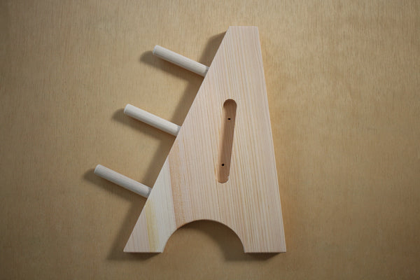Japansk træ knivstativ display holder tårnstativ til 3 knive