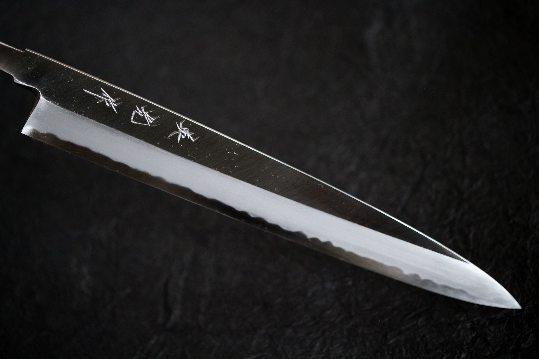 ibuki tanzo Sasaoka blank blade forged blue #2 steel Yanagiba Sashimi knife 240mm Kasumi Hamon