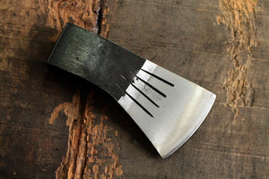 Japansk øksekniv blank Axe Hidetsune håndsmedet hvid #2 stål Kimaono 550