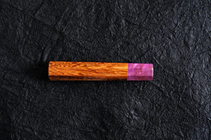 Bombay black wood octagon Wa handle Stabilized wood bolster purple 140mm