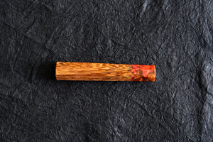 Bombay black wood octagon Wa handle marble laminated resin bolster red 140mm
