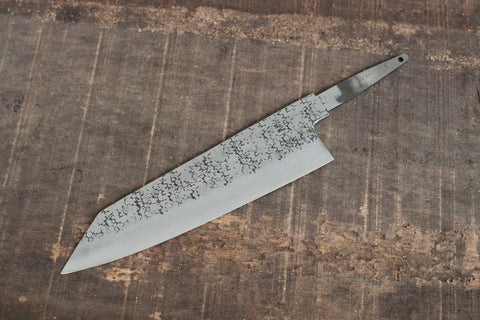 Ibuki Aogami super blå stål stærkt hamret Kiritsuke Gyuto kniv blank blad 185mm