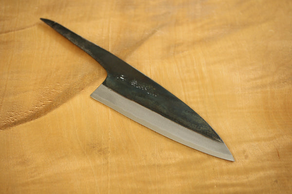 ibuki tanzo blank blade forged blue #1 steel Kurouchi Santoku knife 105mm
