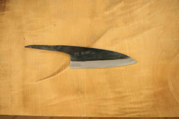 ibuki tanzo blank blade forged blue #1 steel Kurouchi Santoku knife 105mm