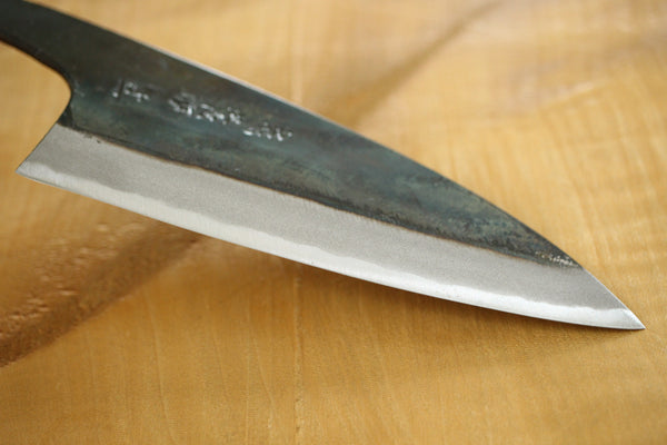 ibuki tanzo blank blade forged blue #1 steel Kurouchi Santoku knife 105mm
