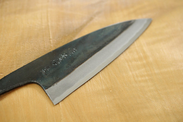 ibuki tanzo blank blade forged blue #1 steel Kurouchi Santoku knife 105mm