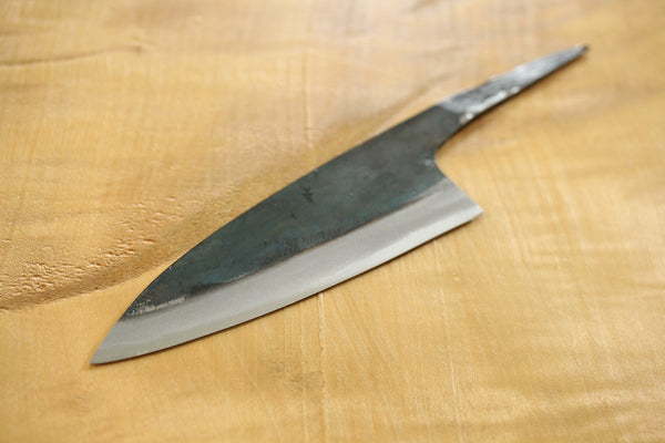 ibuki tanzo blank blade forged blue #1 steel Kurouchi Santoku knife 105mm