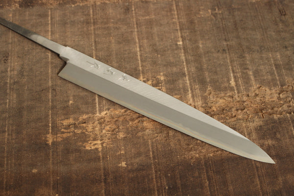 outlet BC ibuki tanzo Sasaoka blank blade forged blue #2 steel Yanagiba Sashimi knife 240mm Kasumi Hamon