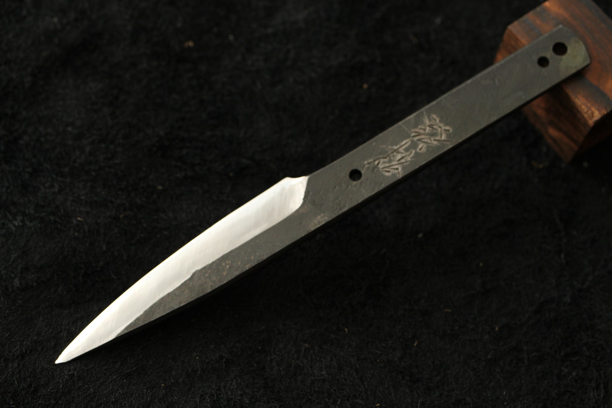 Shokei blank blade Custom knife Making Kurouchi white 2 steel Full tang knife 88mm