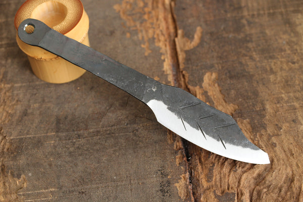 ibuki Shoryu Hand forged blank blade White #2 steel Kurouchi Full tang knife 85mm