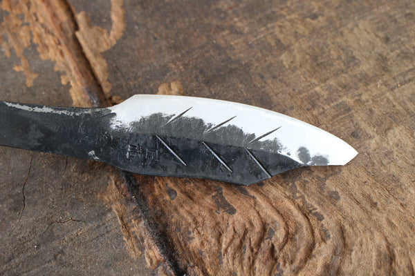 ibuki Shoryu Hand forged blank blade White #2 steel Kurouchi Full tang knife 85mm