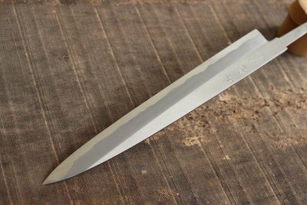 ibuki Sasaoka blank blade forged blue #2 steel Yanagiba Sashimi knife 270mm Kasumi Hamon