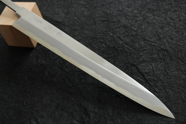 ibuki Sasaoka blank blade forged blue #2 steel Yanagiba Sashimi knife 270mm Kasumi Hamon