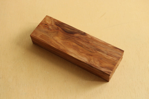 Japanese precious cedar gnarl wood knife handle blank B 155 x 50.5 x 27 mm