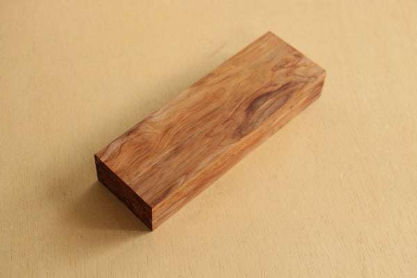 Japanese precious cedar gnarl wood knife handle blank B 155 x 50.5 x 27 mm