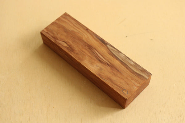 Japanese precious cedar gnarl wood knife handle blank C 160 x 50.5 x 27 mm