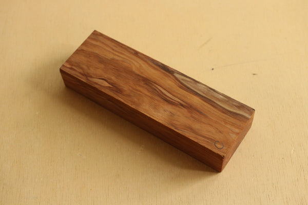 Japanese precious cedar gnarl wood knife handle blank C 160 x 50.5 x 27 mm