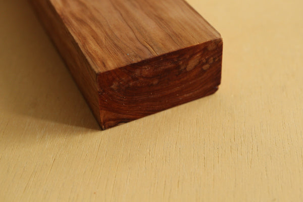 Japanese precious cedar gnarl wood knife handle blank C 160 x 50.5 x 27 mm